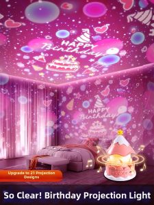 Rotating Carousel and Starry Sky Projection Music Box Toy