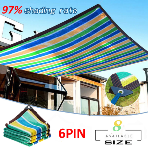 97% Anti-UV Sunshade Net Outdoor Colorful Awnings Sun Protection Cooling Canopy Sun Shelter for Garden Patio Pool