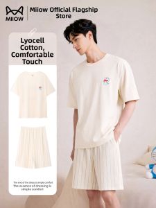 MiiOW | Mens Short Sleeve Shorts Lenzing Cellulose Outwear Home Wear Set