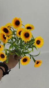 Bunga Matahari Duri Cabang 5 Sunflower Artificial Tiruan Hiasan Dekorasi Rumah Pelaminan Import Home Decor Wedding
