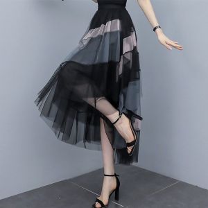 Boutique Fashion New A-line Midi Skirt Pleated Mesh