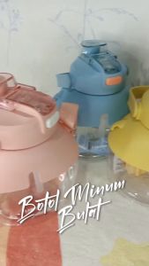Botol Minum Bulat 1200ML Bening / Botol Minum Bening Viral 1.2 Liter Ada 2 Kepala Cara Minum Botol Inovasi
