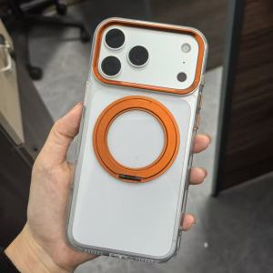 szhaiyu | Luxury Transparent Hard Phone Case For iPhone 18 Pro Max 17 Pro With Magnetic Bracket Wireless Charge Clear Stand Cover Funda