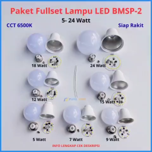 Paket Lampu LED Siap Rakit 5 7 9 12 15 18 24 Watt BMSP-2 Series Full Set Tinggal Rakit