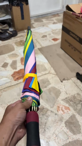 23 inches umbrella with 10 Ribs Compact Windproof Manual Open Rainbow Umbrella suitable for Kids