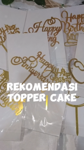 Topper Cake Hiasan Kue Ulang Tahun Gold