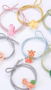 Gratis Ongkir -  Ikat Rambut Motif Dino Lucu / (1 PCS) Kunciran Rambut Wanita / Ikat Rambut Karakter Lucu