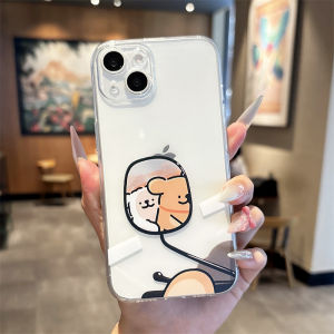 Transparent Motorcycle Line Dog Couple Cartoon Soft Shell Case for  16Promax 15 14Plus New 13 Cute 12Mini XR 8 7 6 Accessories