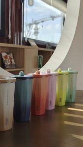 Tyeso Insulated Tumbler With lid And Straw Stainless Steel Tumblers Travel Coffee Mug Thermal Cup Summer Super Cooler Cup