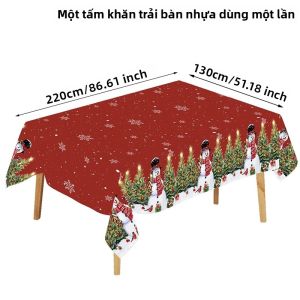 Khăn Trải Bàn Giáng Sinh Hình Người Tuyết Phong Cách Hiện Đại Đồ Trang Trí Bàn Ăn Đồ Trang Trí Nhà Cửa Cho Giáng Sinh Noel Năm Mới 2025 2026 Quà Tặng Chất Liệu Nhựa