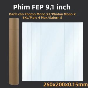 5 Miếng Phim FEP 9.1 Inch 260x200x0.15mm Dành Cho Máy In 3D ANYCUBIC Photon Mono X2 Mono X 6Ks ELEGOO Mars 4 Max Saturn S