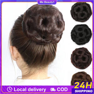 Hair wig bun (black/white/light brown/dark brown) wig flower bud head bridal hair accessories insert comb hair bun ball head