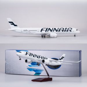 47cm Large Scale Finn Air A350 Diecast Resin Airplane Model Kit with Stand For Aviation Souvenir Gift or Collection Display