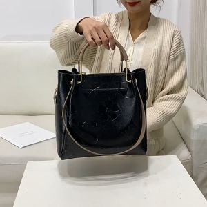 YIMO Handbag Fashion Embossed Tote Bag Large Capacity Mother-Daughter Bucket Bag