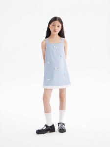 LOVESASAKIDS | Sequined 3D A-Line Collared Dress