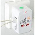 Adaptor universal internasional 2 port USB travel charger colokan listrik stop kontak. 