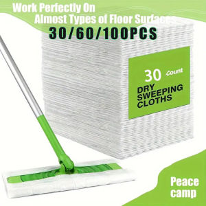 30/60/100pcs Dust Removal Paper Electrostatic Mop Pad Disposable Household Dust Removal Cloth Tile Floor Cleaning Supplie