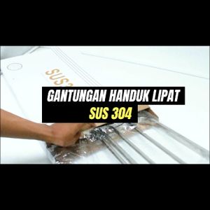 Rak Handuk Lipat Gantungan Handuk Jemuran Kamar Mandi Panjang 56 Cm Bahan Stainless MJ-282