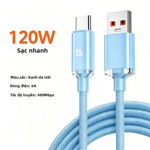 Cáp NNBILI 6A USB Sang Type C Sạc Nhanh 120W Dây Đồng Bộ Dữ Liệu Cho Huawei Xiaomi Samsung OnePlus - Cáp Sạc Tốc Độ Cao Bện
