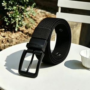 OKIMY Men Sports Belt Outdoor Belt Adjustable Belt Rotating Pin Buckle Black Nylon Belt Waistband Youth Sports Canvas Pant Belt Simple Nice Waistband