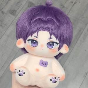 Blue Prisoner Handsome Male Cotton Doll 20cm Purple Hair Friend Gift Cute Boy Doll for Besties And Friends
