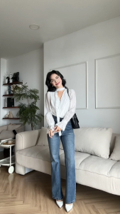 [Mở bán] Áo sơ mi cổ V vạt đắp chéo nữ GYOMADE® chất đũi tơ mát nhăn nhẹ tự nhiên thanh lịch có lót phía trước | GA093