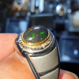 cincin batu kalimaya black opal asli banten