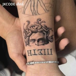 สติกเกอร์ลายสักสมุนไพร เทพนิยายโรมัน ผู้หญิงงูเมดูซ่า สไตล์พลาสเตอร์แตก แฟชั่นสำหรับสาวๆ เครื่องประดับสุดหรูหราสำหรับผู้ชายและผู้หญิง สไตล์สง่างาม ติดทนนาน กันน้ำได้ 15 วัน สำหรับติดมือ คอ เท้า