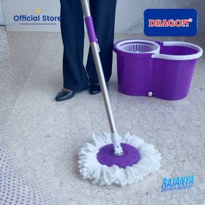 DRAGON Spin Mop 110 Cm Alat Pel Lantai dengan Ember Peras Otomatis MP302