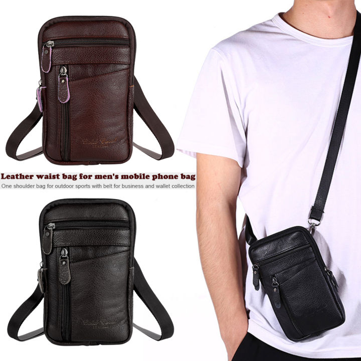 MOJOYCE Genuine Leather Men Shoulder Bag Business Casual