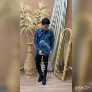 Baju Kemeja Batik Pria Lengan Panjang Bahan Katun - Ukuran M L XL XXL
