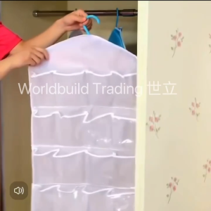 BB025 16 Pockets Storage Hanger Organizer for Underwear & Socks Hanging Bag for Wardrobe Organization Bedroom Accessory