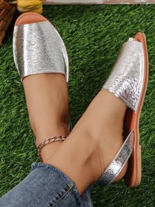 Summer 2025 Flat Bottom Roman Style Womens Sandals Soft Sole Fish Mouth Casual Slippers Cross-Border Shoes Large Size