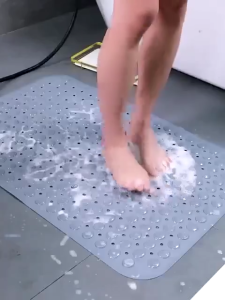 【Anti-Slip】PVC Bathroom Mat Shower Pad 36x71cm Waterproof Massage Foot Mat with Suction Cups Non-slip Mat