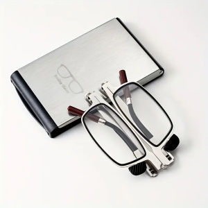 New Phone Holder Red Wood Anti Blue Light Folding Reading Glasses Men Women 1.0 to 4.0 Portable Presbyopic Eyewear with Case 1.5