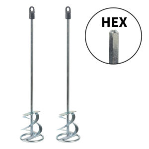2PCS Paint Stirrer HEX/SDS Thread Paddle Mixer for Adheives Paint Whisk Cement Concrete Glue 80mm X 400mm