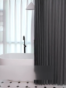 Bathroom shower curtain 120cm/180cm thickened waterproof washable with rod adjustable