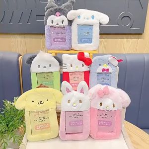 Lucu Sanrio 3 Inch Photocard Holder Kartun Plush Card Holder Photocard Pc Korea Kartu Mewah Tas Kartu Bus Kartu Id Pelindung Tas Siswa Liontin Kuromi
