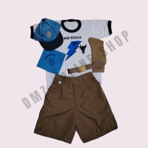 Kid Scout 8 in 1(blue) Set: Cap Tshirt Short Belt Kalabaw Hanky Socks