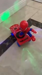 Spider-Man Superhero Electric Skateboard with 360° Rotating Action and Musical Features for Kids Mainan Budak Lelaki Hadiah