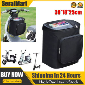 🚚 Local Delivery🚚Electric Vehicle Helmet Hanging Bag Large Bat-tery Vehicle Waterproof Front Pocket Bicycle Front Handlebar Bag Multifunction Portable Bike Frame Pannier Organizer