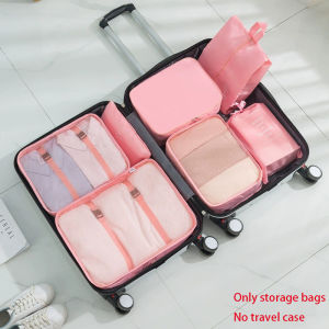 7Pcs Travel Organizer Storage Bags Wardrobe Cube Suitcase Packing Cubes Set Storages Luggage Clothes Shoe Pouch Folding
