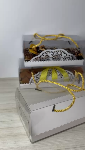 BOX MIKA ROLL CAKE l KOTAK MIKA ROLL CAKE l BOX TRANSPARAN TALI GOLD