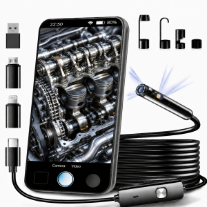 1920x1440P Industrial Endoscope Type C USB Borescope Camera Flexible Auto Repair Pipeline Inspection Camera for IOS/PC/ Android