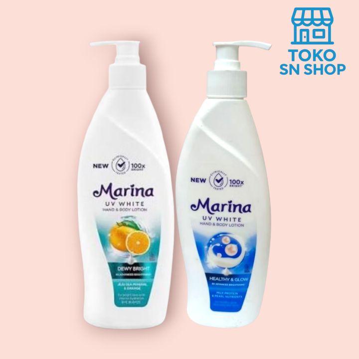 Marina Hand & Body Lotion UV White Pump 350ml /Marina Hand & Body