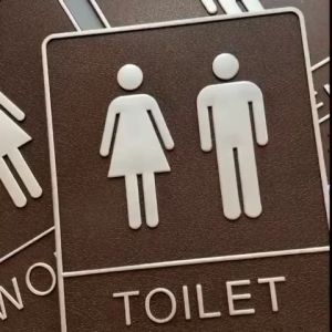 Restroom Signs Self-Adhesive Toilet Sign Men/Women/Toilet WC Sign for Business Restaurants