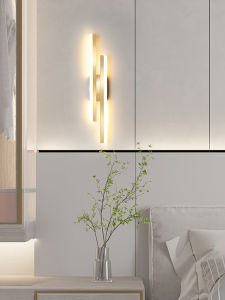 Minimalist Nordic Living Room Sofa Background Wall Lamp LED Long Atmosphere Creative Line Bedroom Bedside Lamp Modern Style