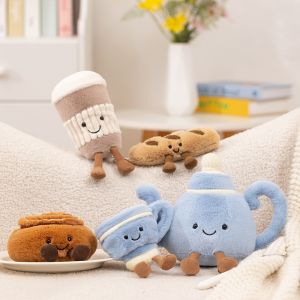 Plush Tea Pot Tea Cup Coffee Cup Toy Doll Afternoon Tea Decoration Gift Soft Stuffed Toy Cartoon Image PP Cotton Filled