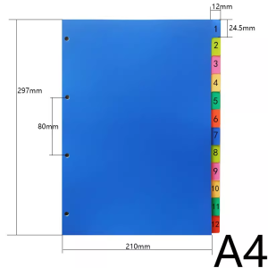 A4 PVC Plastic Frosted Colorful Loose Leaf Index Labels DIY Notebook Page Dividers Bookmarks Geometric Series Office Supplies