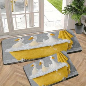 VIKAMA Adorable Duck Bath Mat Kitchen Floor Mat Non-Slip Soft Bathroom Laundry Mat Entrance Hall Doormat Home Decor